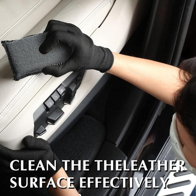 4Pcs Car Scrubber Detailing Pads Suitable for Upholstery Leather Interior Cleaning with High Absorbency and Gentle Touch
