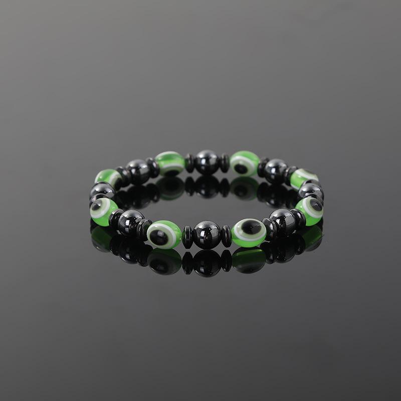 New Arrival Turkish Evil Eyes Bracelet Hematite Stone Therapy Health Care Magnetic Bangle Yoga Bracelets for Women Men Jewelry