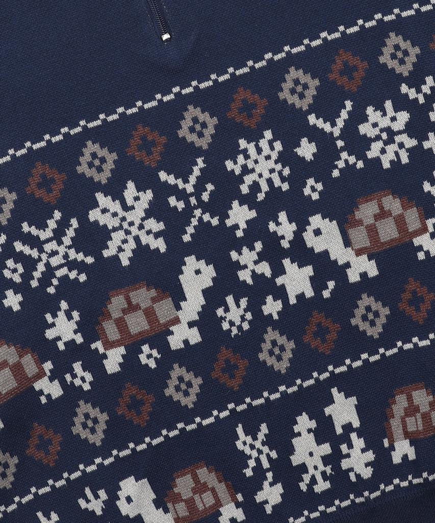 GLACK Gnt049 Turtles Fair Isle Nordic Knit (Navy)