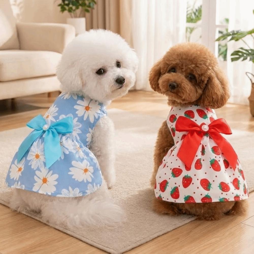 Daisy Pattern Summer Dog Princess Dress Dog‘s Spring Dress  For Puppy Poodle Chihuahua Etc