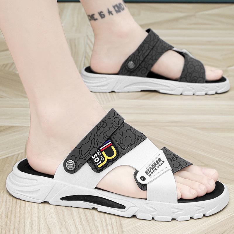 Pánské boty sandály pantofle dvojúčelové 2024 nové letní chladivé plážové boty ležérní všestranné s otevřenou špičkou chladivé pantofle populární