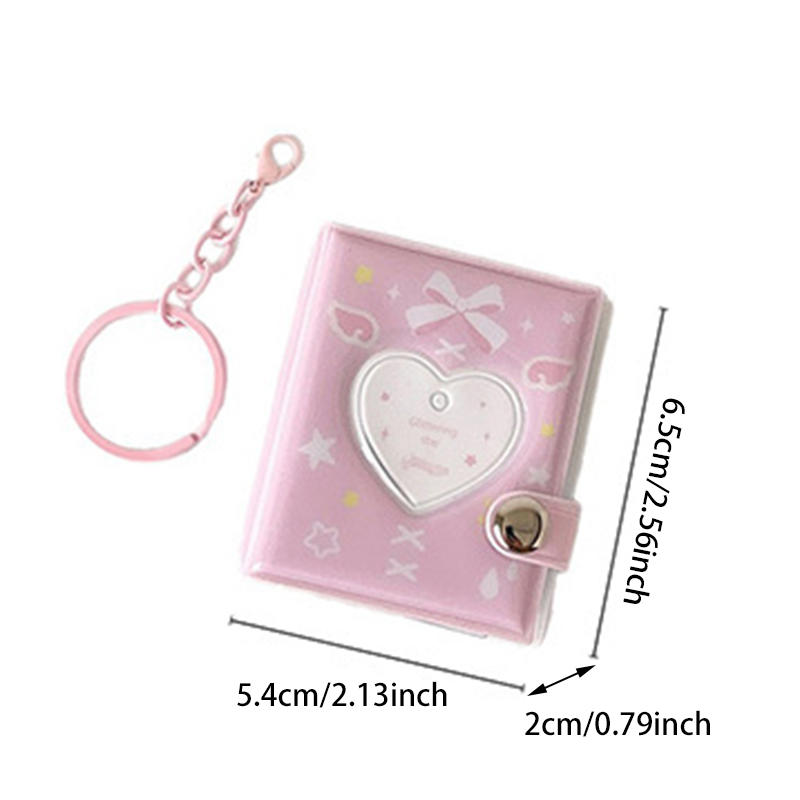 Ins Korean Version Bow Photo Album Student Id Card Storage Book Cute Star Chasing Small Card Display Mini Pendant Book