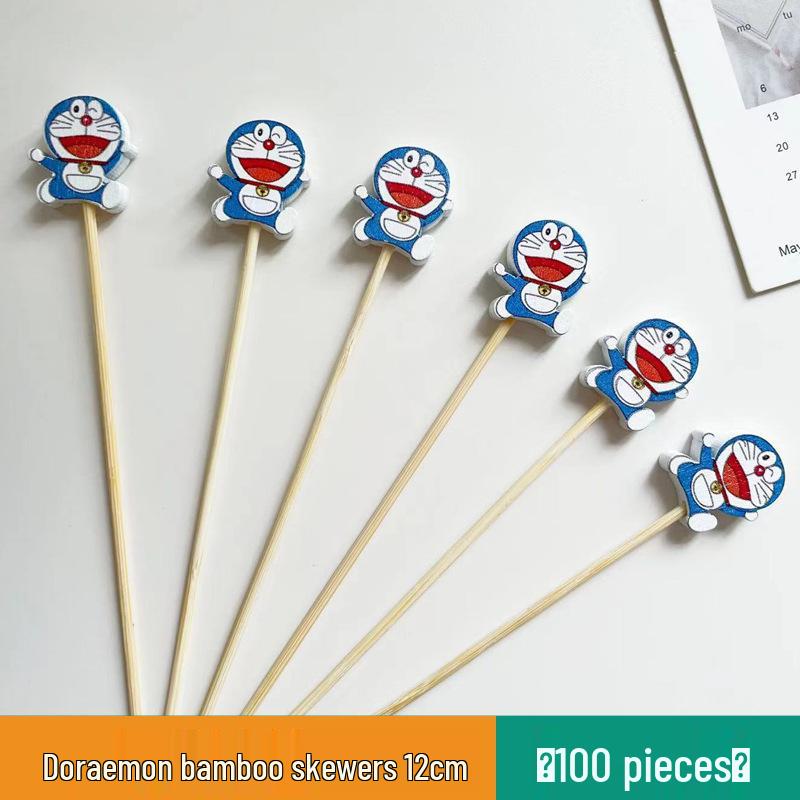 Colorful Bamboo Fruit Forks & Cocktail Skewers - Decorative & Disposable for Baking & Events