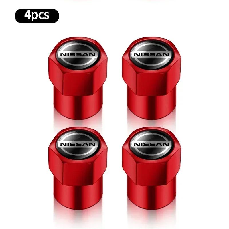 2025 Hot New For Nissan 4Pcs Fashion Metal Hexagonal Car Wheel Tire Valve Ventil Caps For Nissan Qashqai X J10 J11 Trail Tiida J