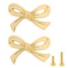 Drawer Cabinet Pull Metal Ribbon Furniture Handle for Bedside Table Dresser and Decorative Home Detail Accent Use