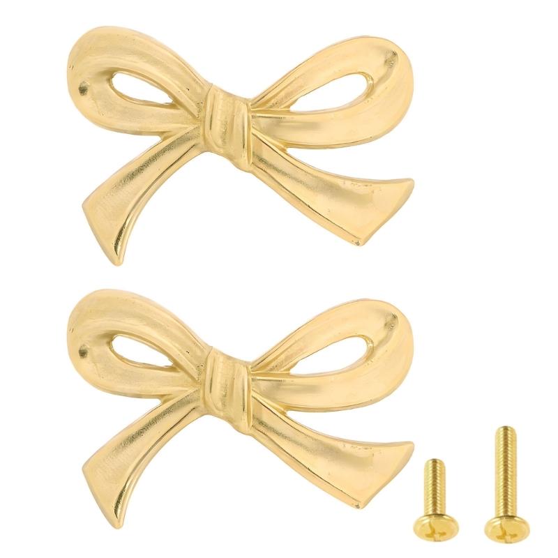 Drawer Cabinet Pull Metal Ribbon Furniture Handle for Bedside Table Dresser and Decorative Home Detail Accent Use