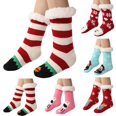 Christmas Print Fall And Winter Floor Lambswool Blanket Cold Sleep Warm Socks