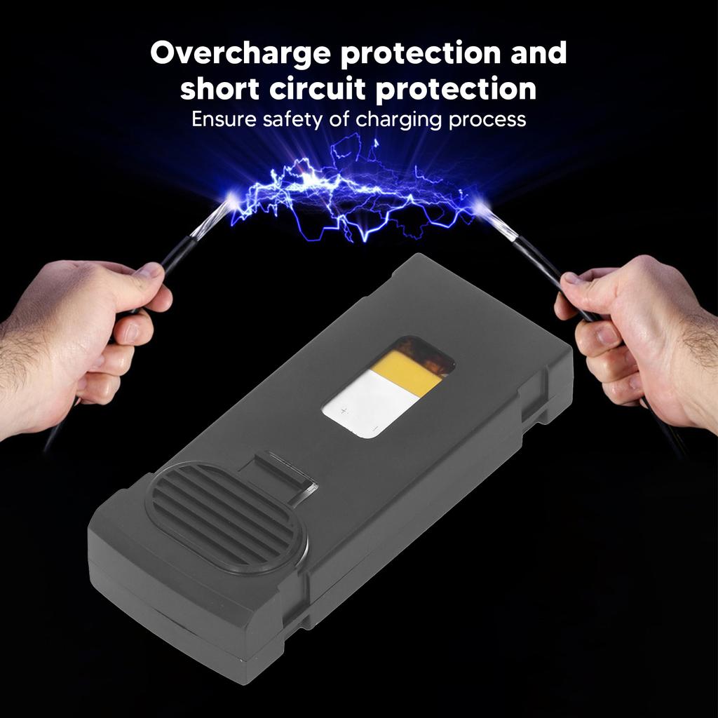 3Pcs Drone Battery Pack 1800mah 3.7V Lithium Set Replacement with Charging Cable for 811 Remote Control Aircraft