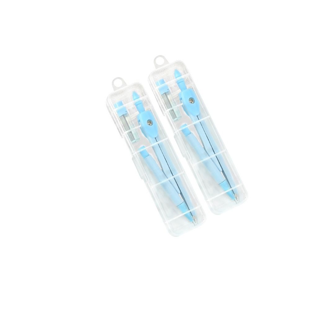 2pcs Math Geometry Student Pencil Compass Learning Drawing Tool Metal Compass Set  School Supplies