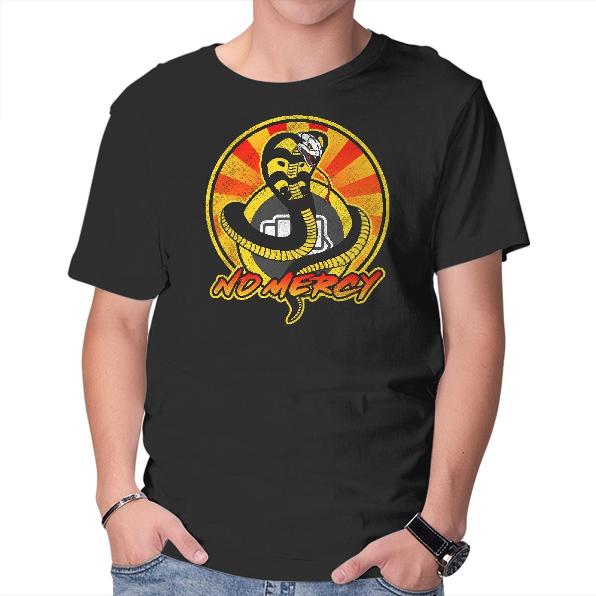 Unisex Crew Neck T-Shirt No Mercy Graphic Short Sleeve Casual Tee M