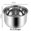304 Stainless Steel Rice Cooker Inner Bowl for NS-TSC10 (5.5cups) Multi-Cooker Replacement Inner Po