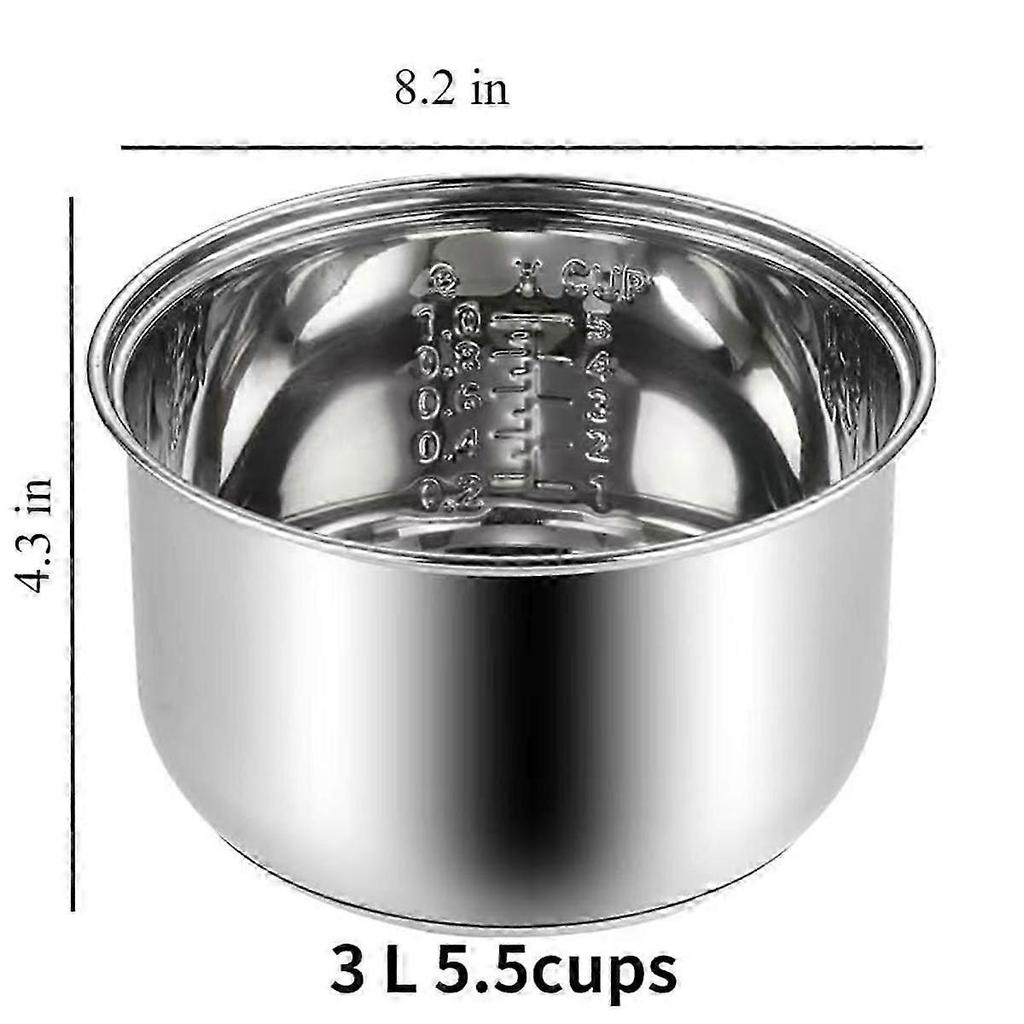304 Stainless Steel Rice Cooker Inner Bowl for NS-TSC10 (5.5cups) Multi-Cooker Replacement Inner Po