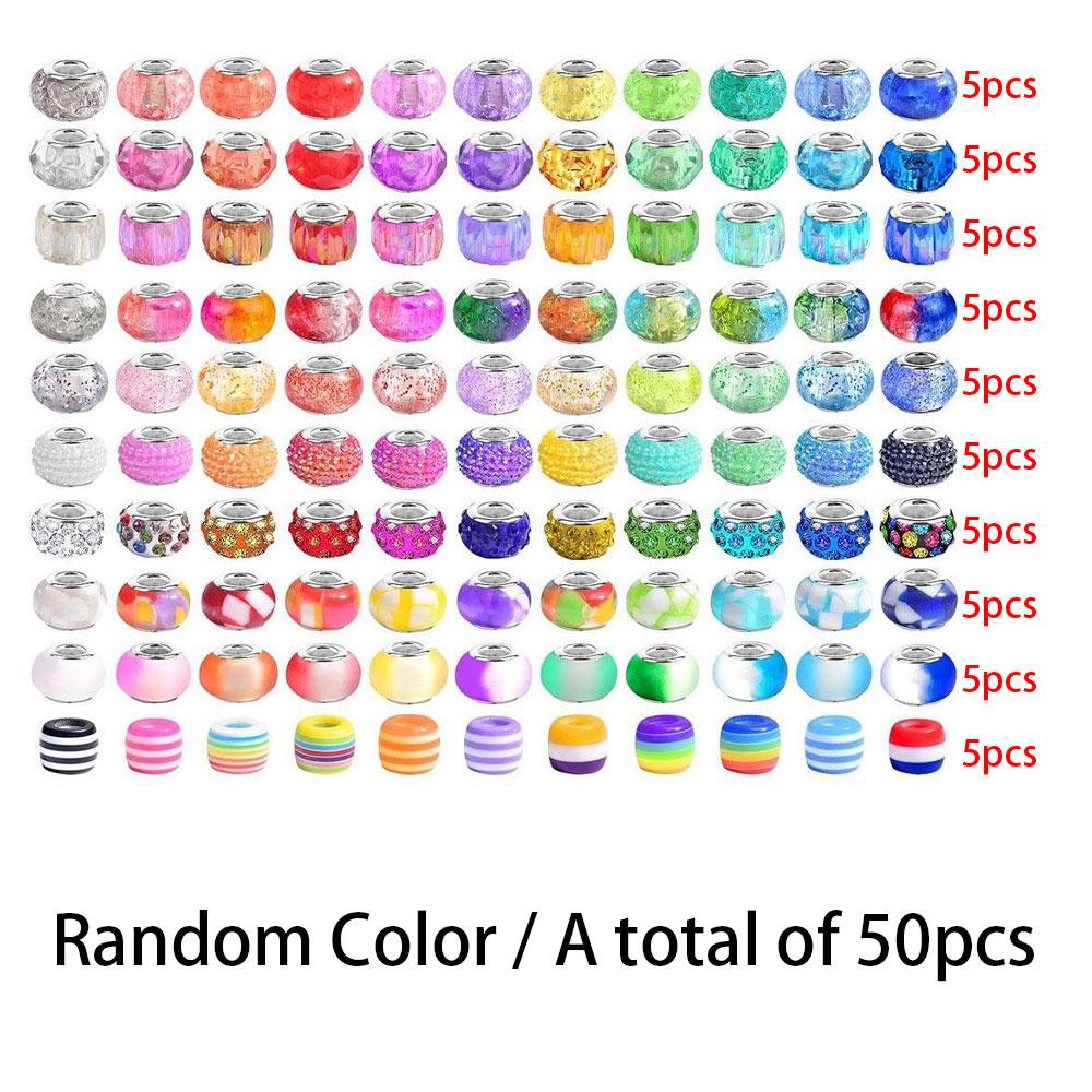 

50pcs Resin Material, European Macroporous Beads, Bulk Mixed Color Spacer Beads, Garden Decorative Beads, Beads and Bead Accessories 50pcs разноцветный