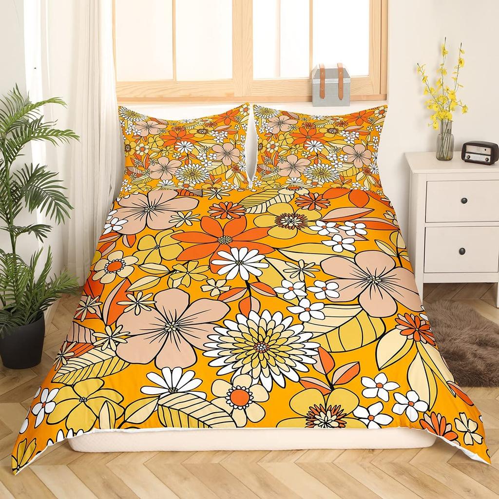Pastellrosa Hibiskusblüten Bettwäscheset Romantische Blüten Bettbezug Althea Floral Steppdeckenbezug Blau Polyester Steppdeckenbezug