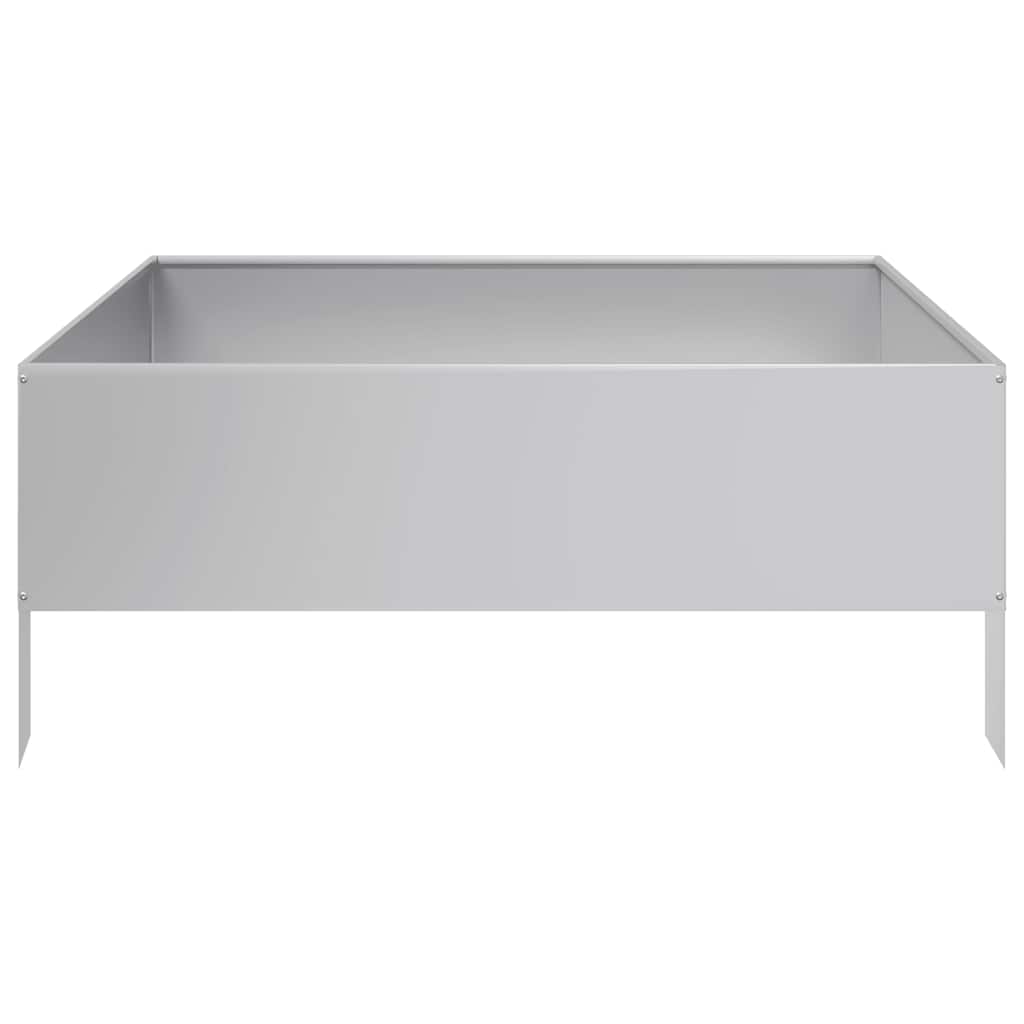 Vidaxl Podwyższona Donica, 100X100X25 Cm, Stal Galwanizowana
