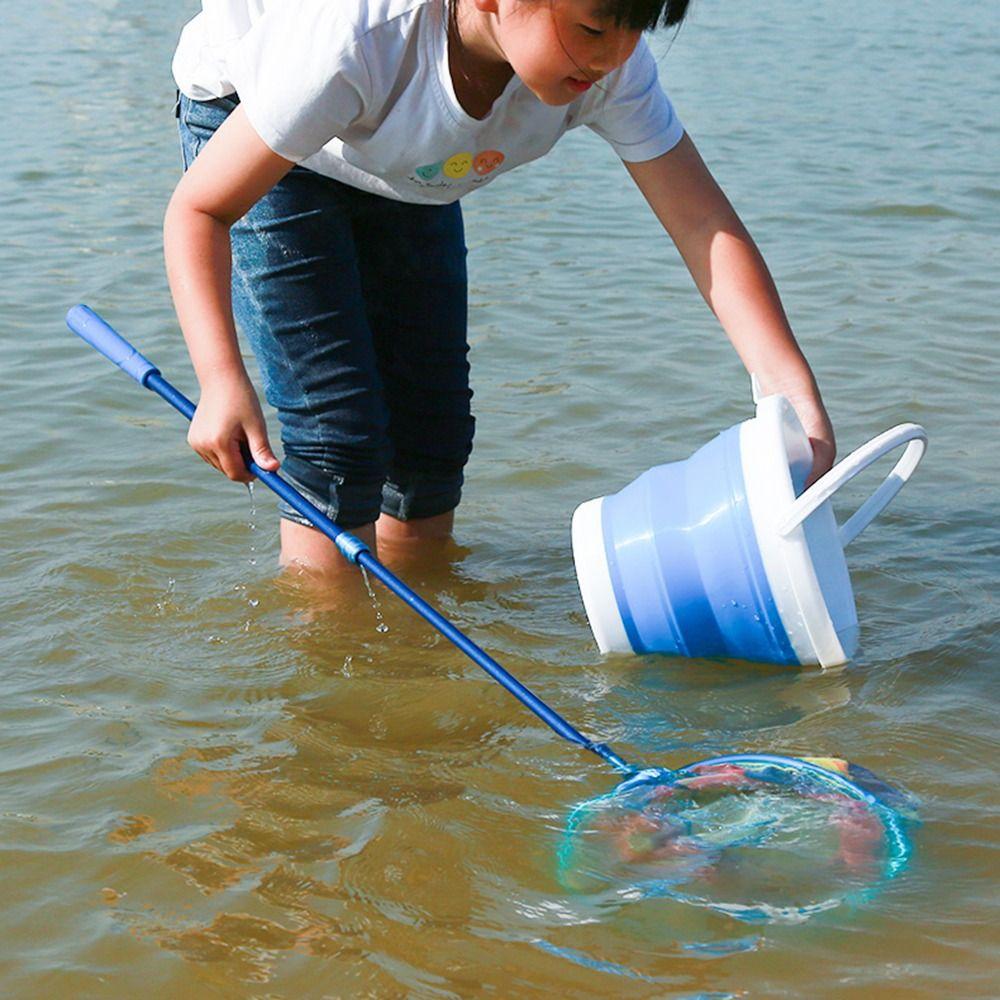 Portable Pocket Fish Dip Net Aluminium Zinc Zinc Alloy Telescopic Pole Net Head Butterfly Nets Insect