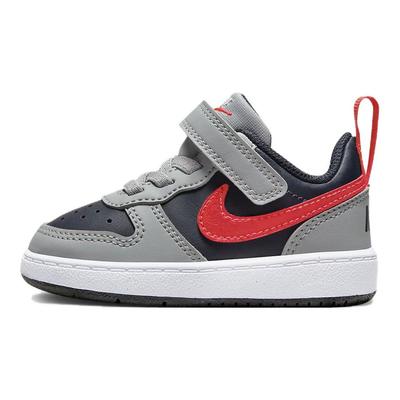 Tênis para Bebê Court Borough Low Recraft TD Cinza Fumaça Claro Carmesim Brilhante Obsidiana Escuro Branco DV5458-003