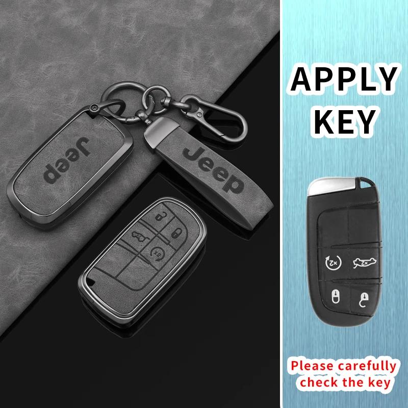 Für Jeep Zinklegierung Leder Auto Schlüsselhülle Abdeckung Schale Für Jeep Renegade Wrangler Patriot Grand Cherokee WK2 KL Compass Liberty