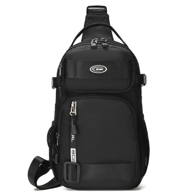 Waterproof Multi-Pocket Sling Bag for Men Anti-Theft Chest Bag with Port Casual Sports Crossbody Bag for Hiking Travel Outdoor