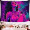 VIKAMA Psychedelic Neon Sexy Girl Tapestry  American Retro Style Perfect for Bedroom Bar and Trendy Decor