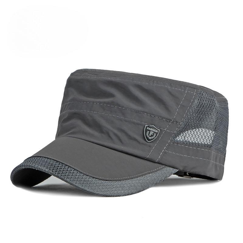 Quick Dry Military Cap for Men Women Summer Mesh Breathable Flat Top Hat Sun Protection Outdoor Sports Casual Cadet Cap Thin Peaked Hat