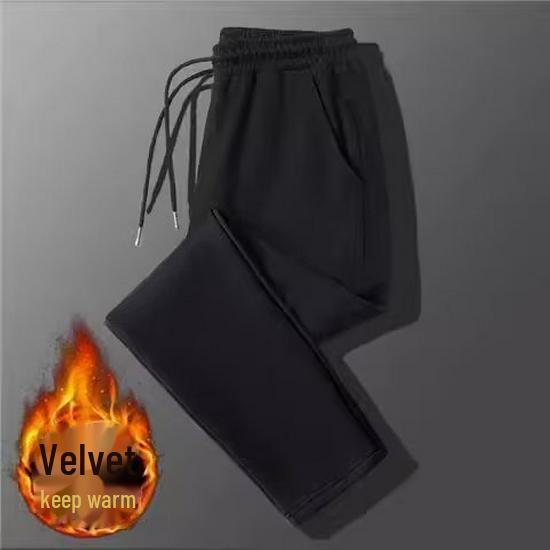 

Мужские повседневные брюки из плотного бархата из Гонконга - свободные прямые спортивные брюки на осень/зиму 4XL