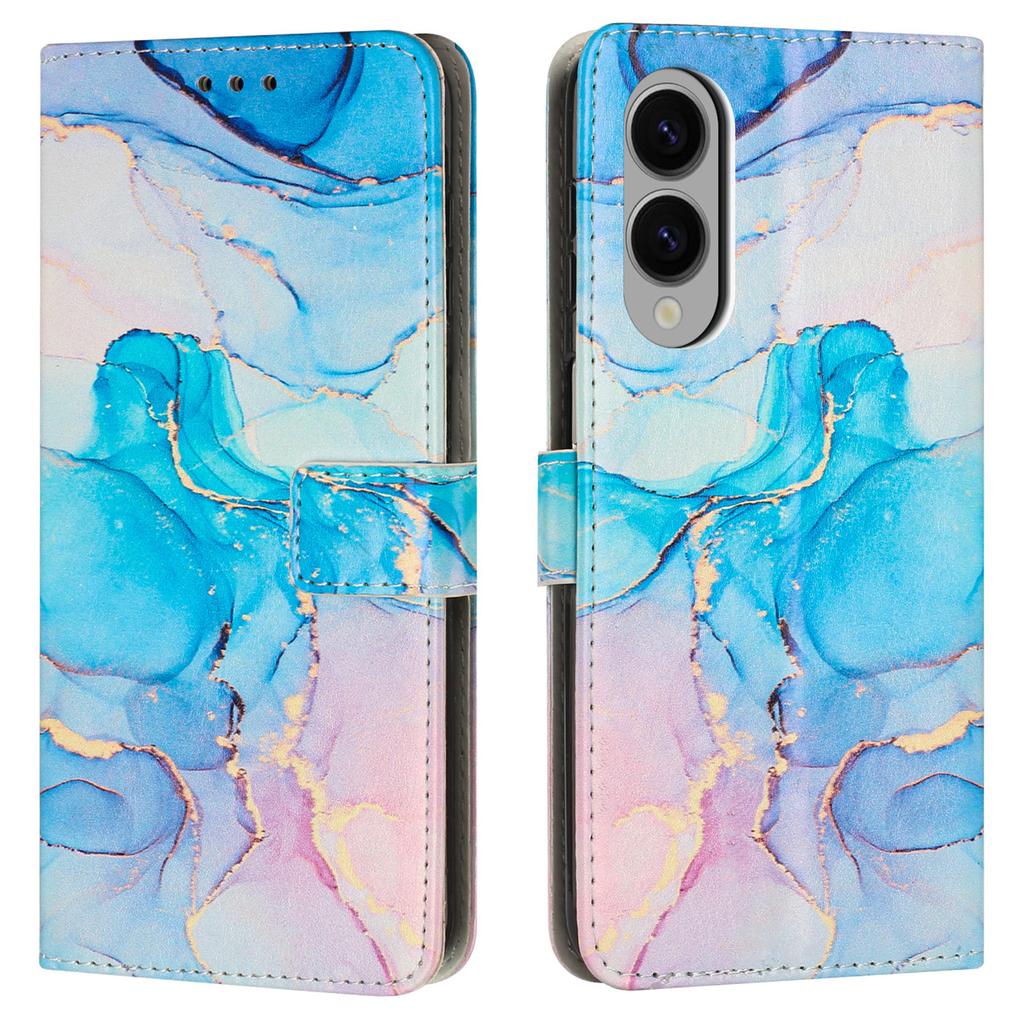 For Samsung Galaxy S25 Edge Stand Case Marble Pattern PU Leather Wallet Phone Cover