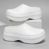 Thick Soles Platform Half Shoes For Men Women Rubber Slippers Garden Chef Shoes Waterproof Closed Toe Kitchen Restaurant Working