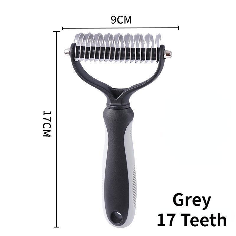 Pente para cães e gatos, cortador de nós para pelos de animais de estimação, ferramentas para remoção de pelos, 11 ou 17 dentes, escova dupla face para pentear e pentear animais de estimação