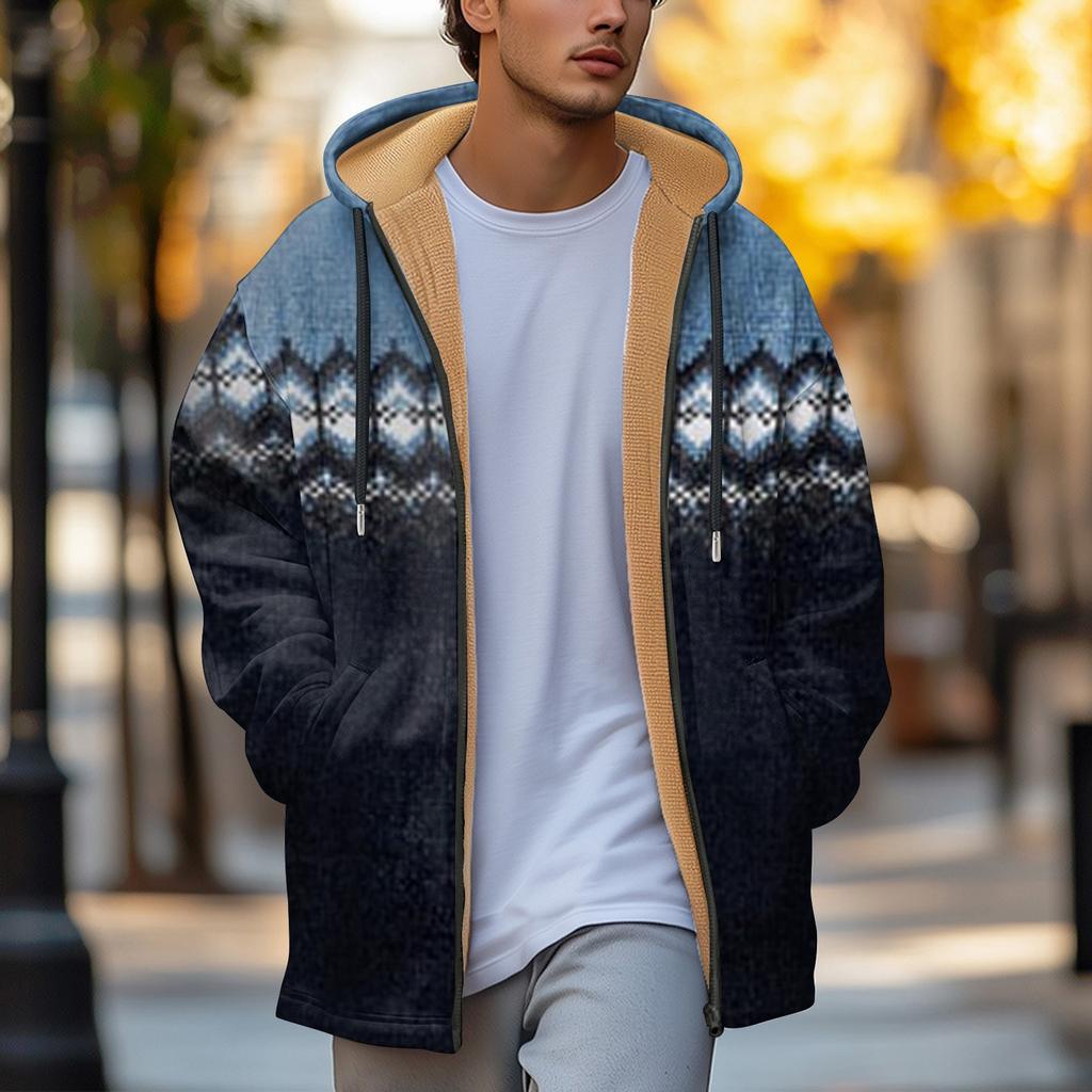 Pánská silná kapsová bunda na zip s kapsami vloženými do bavlněné bundy