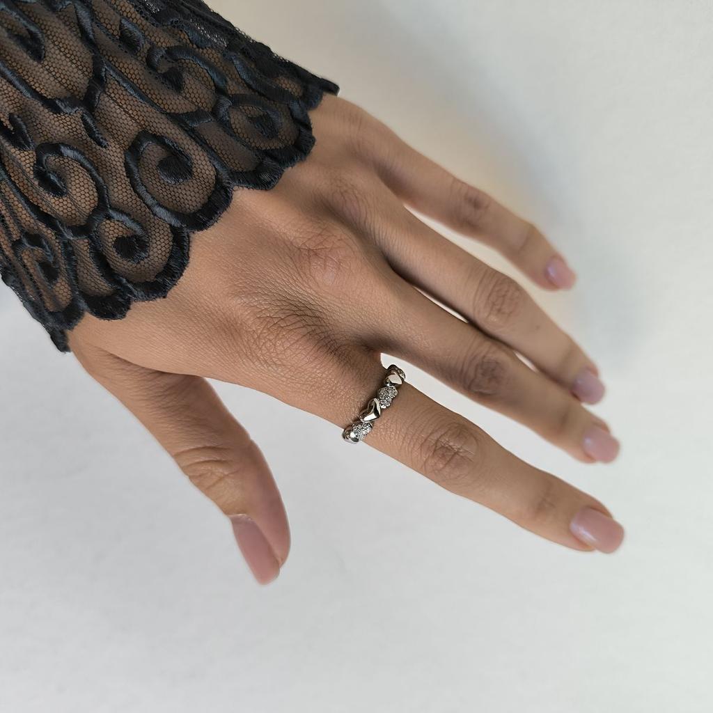 Silver Ring with Cubic Zirconia, Product Weight 3.28 G (2192855)