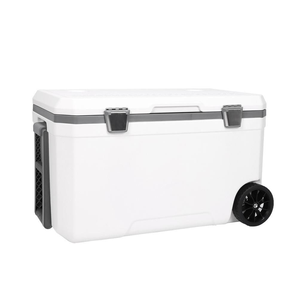 Insulated Portable Rolling Cooler with Wheels & Handle  70L Camping Cooler Leak-Resistant Outdoor Hard Cooler for Beach Drink