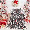 1pc Grey Christmas Blanket Snowman Snowflake Printed Skin-Friendly Soft Blanket 2025 New for Home Sofa Christmas Decoration