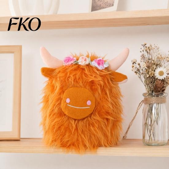 Plush Animal for Kids Highland Cow Stuffed Toy, Cute Fluffy Scottish Safe Toy Doll, Soft Farm Cattle Doll Kids, Adults