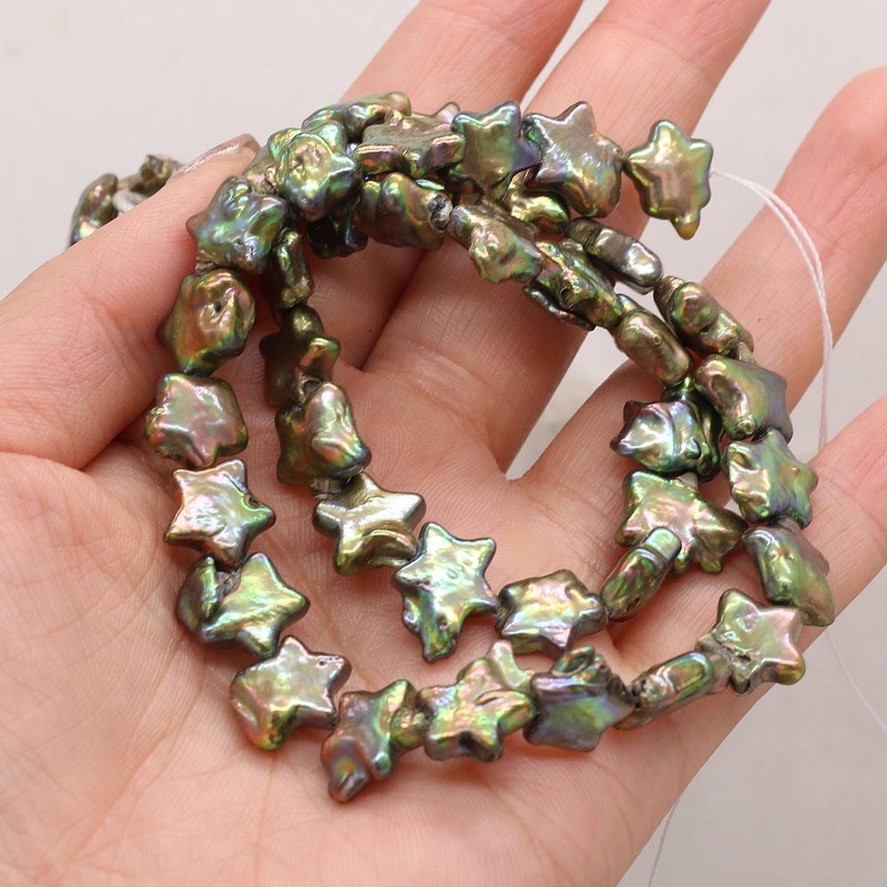 

1String, 11-12mm Green Natural Freshwater Pentagram Pearls 36cm Loose Beads for Handmade Jewelry Craft Supplies, DIY Holiday Gifts 1String/11-12mm-36cm зелений