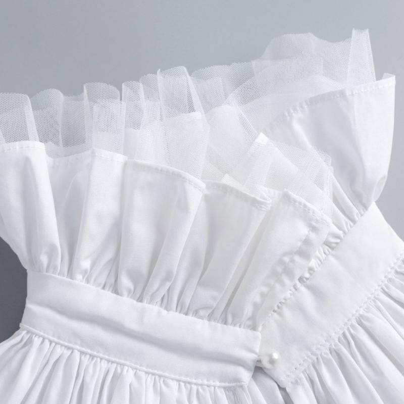 White Detachable Ruffle Collar Accessory Stand Collar Overlay for Portrait Styling, Costume Wear, Layered Outfits