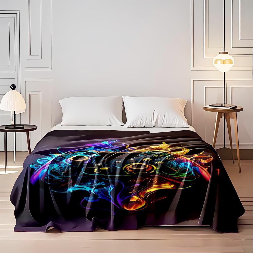 Colorful Gaming Controller Design Blanket Flannel blanket for bedroom, living room, sofa, and nap sofas.