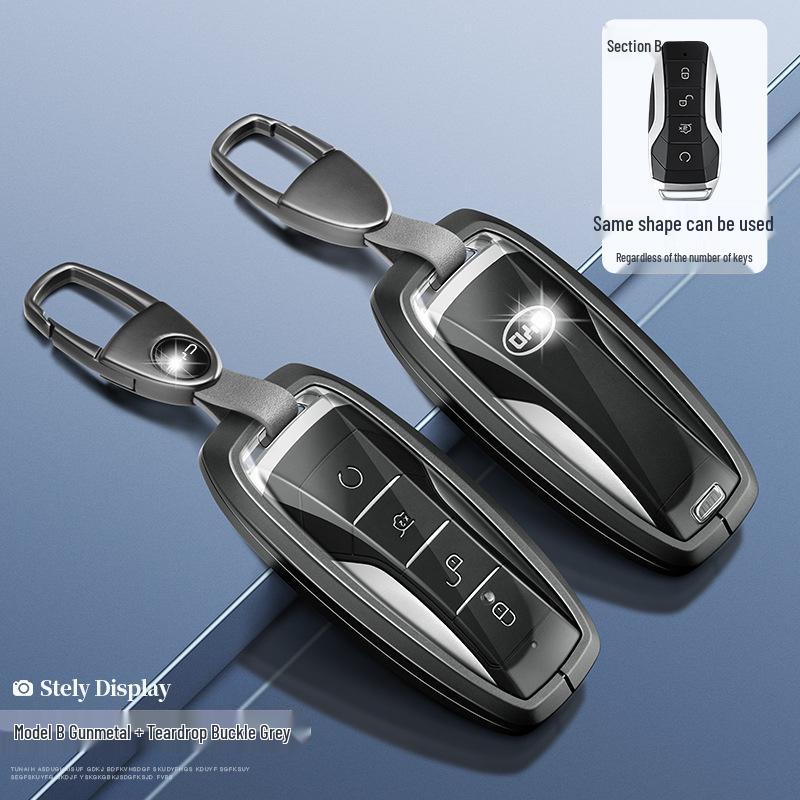 BYD Car Key Cover for Tang, Song, Qin, Yuan Pro/PLUS, Han DMI, E2 - Protective Shell with Buckle