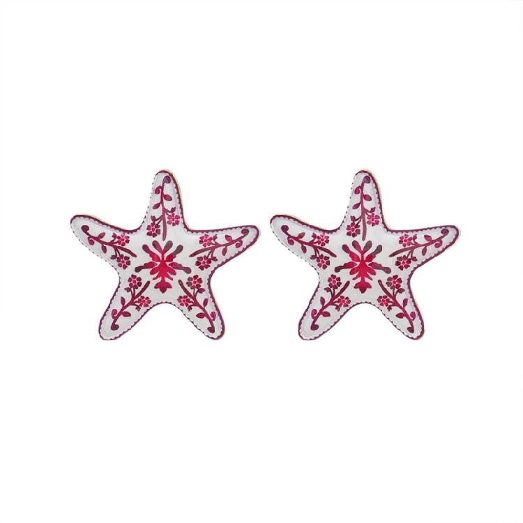 

Fashionable Delicate Underwater Inspired Flower Studs Earrings With Featherlight Comfortable Wear Daily Casual Use рожевий червоний колір