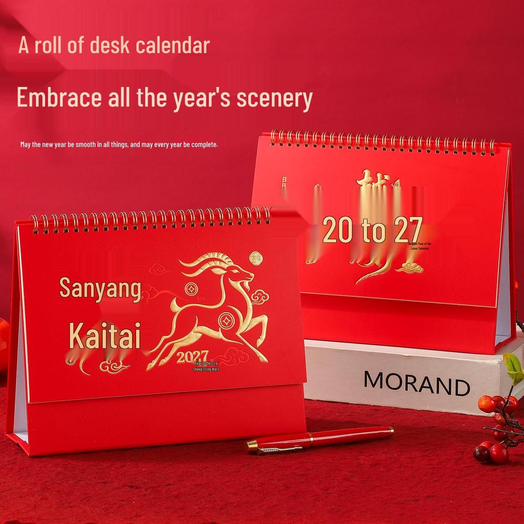 2027 Custom Desk Calendar: Office Planner & Daily Check-in Ornament