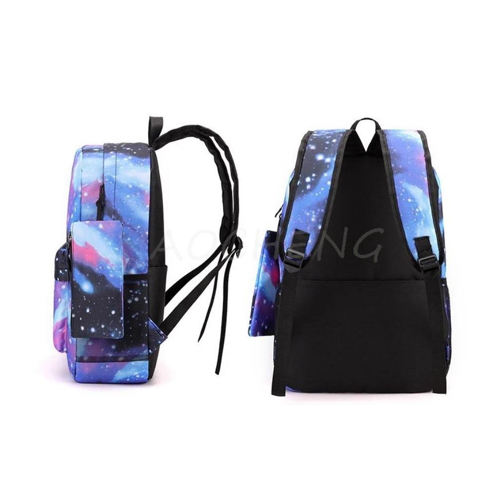 3 st Nytt Sprunki Anime-tryck Ryggsäcksset, Med Tote och Pouch, Stor Kapacitet Lättviktig Och Andningsbar Utomhusryggsäck