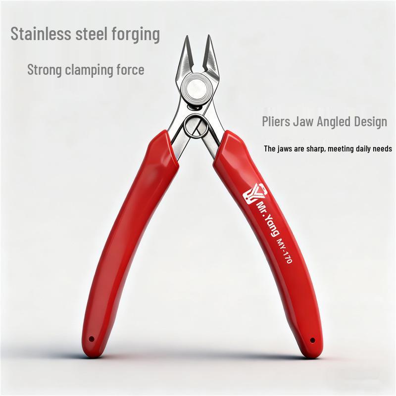 Mr. Yang Multifunctional Angled Pliers MY-107: Mini Stainless Steel Nippers with Sharp Blade.