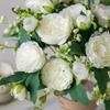 4 Bundles Artificial Peony Flowers - Faux Peony Bouquets for Wedding, Home, St. Patrick's Day, Easter Decorations, Aesthetic Room Decor