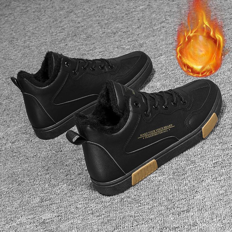 Teplé zimní boty Muži Pracovní Zima Bavlněné Boty Pro muže šněrovací módní plyš Pohodlné Pánské boty Běžné Zimní boty Mužské