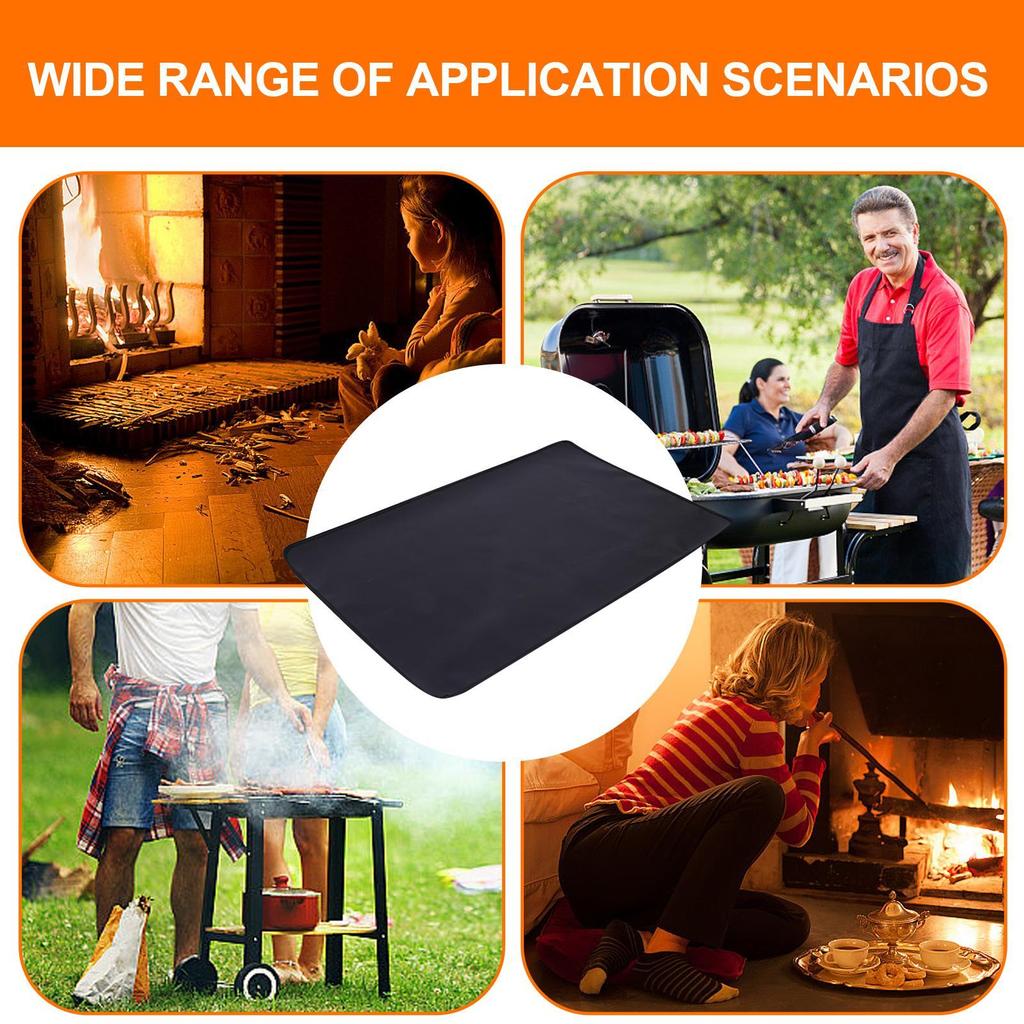 Fire Pit Mat BBQ Fireproof Heat-Proof Pad Heat-Resistant Non-slip Pad Blanket For Camping Grill Garden Campfire Outside