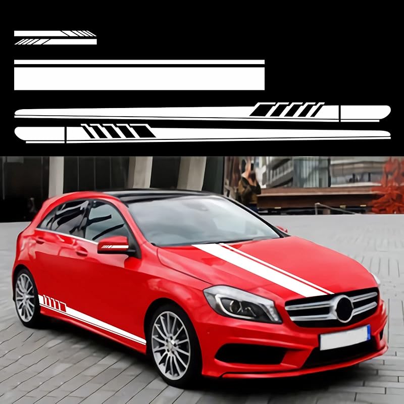 Universal Racing Stripes Car Stickers Sport Stripes DIY Styling Decorated Door Hood Self-Adhesive Side Strip Decal Decoration Accessories For Truck