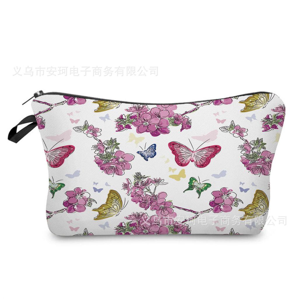 Women Flower Print Cosmetic Bag Toiletries Organize Travel Storage Case 6662