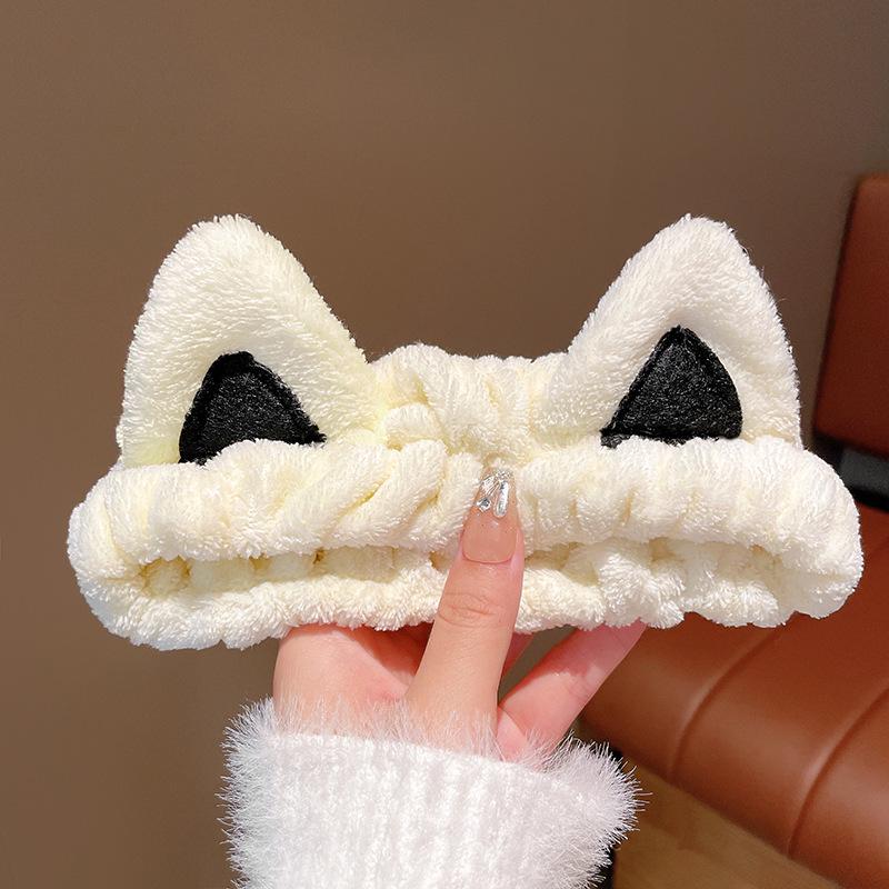 2024 Cute Cartoon Plush Headband for Women - Makeup, Hair Clip & Tie