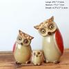 3pcs Porcelain Owls Statue Ornament Shaped Desktop Craft Figurine Sitting Room