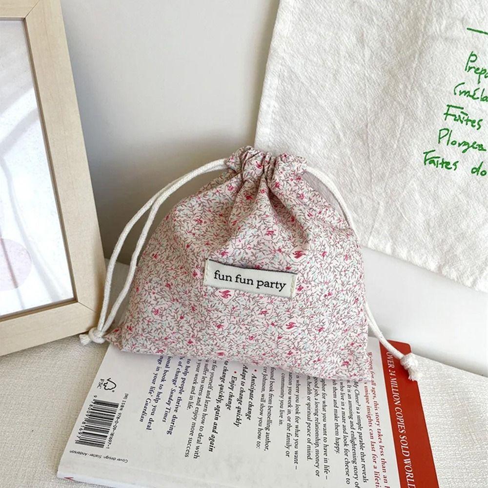 Colorful Makeup Bag Mini Storage Pouch Creative Floral Drawstring Bag  Travel
